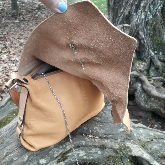 Genuine Leather Purse Natural Raw Soft Leather Bohemian Bag made in Argentina - Picture 13 of 17